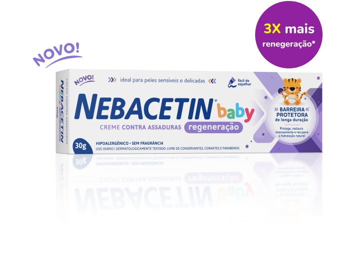 Imagem da embalagem do Nebacetin Baby Regeneração 30g.