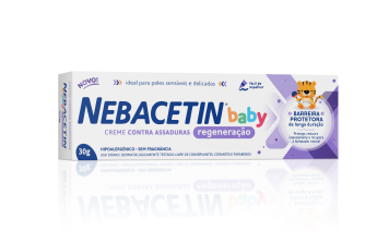 Embalagem de Nebacetin Baby Regeneração 30g.